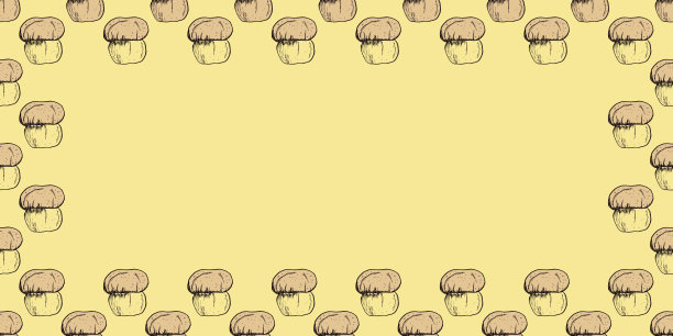 食物背景与蘑菇。手绘插图。包装设计的装饰元素图片下载