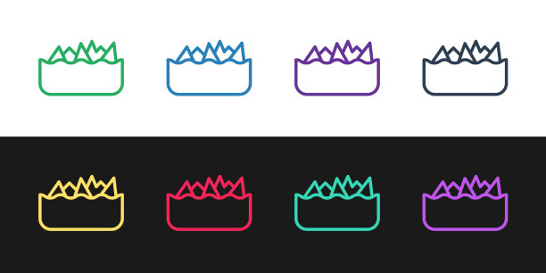 设置线条锋利的石礁从海上突出图片下载