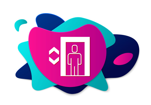 彩色升降机图标隔离在白色背景图片下载