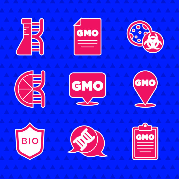 为生物健康食品设置转基因DNA标志盾图片下载