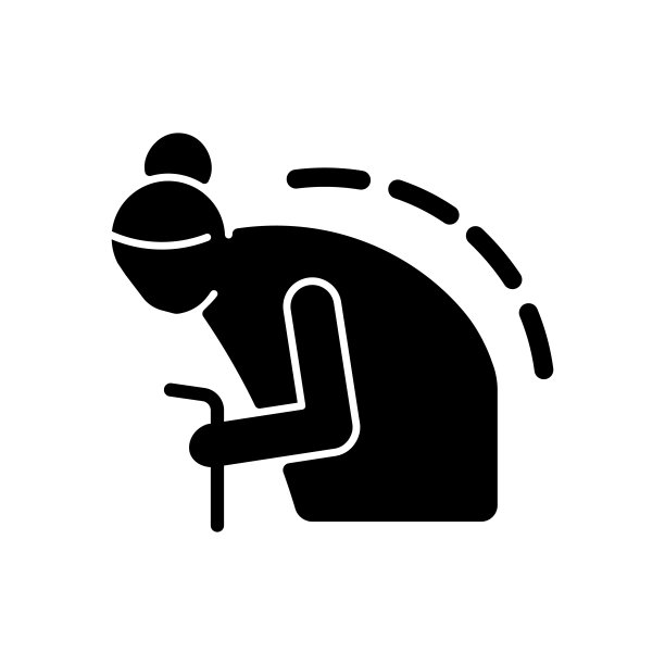 驼背黑色字形图标图片下载