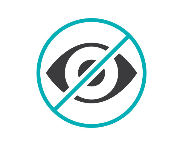 人的眼睛带有禁止标志的彩色图标。移植，没有视觉器官，移植排斥标志图片下载