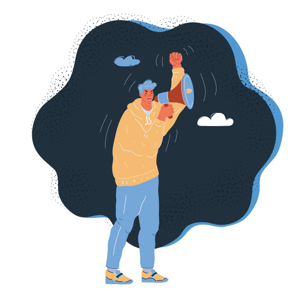 向量插图的一组人与扩音器图片下载