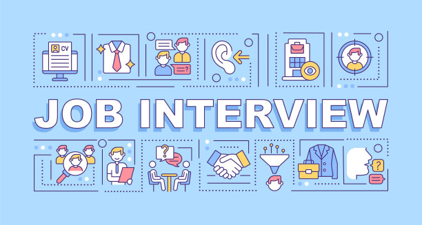 求职面试词概念横幅图片下载