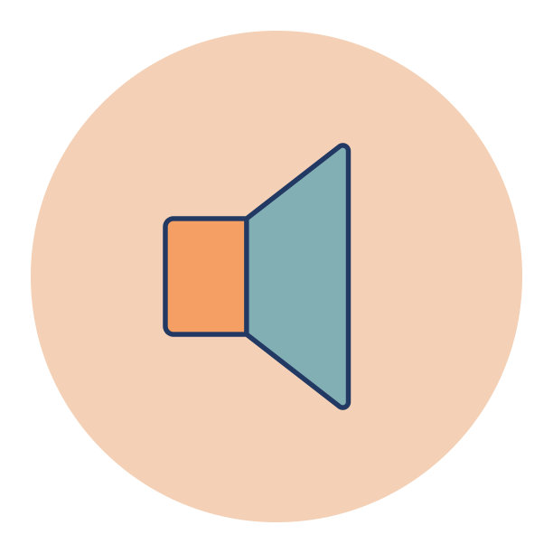 扬声器矢量平面图标。音乐符号图片下载