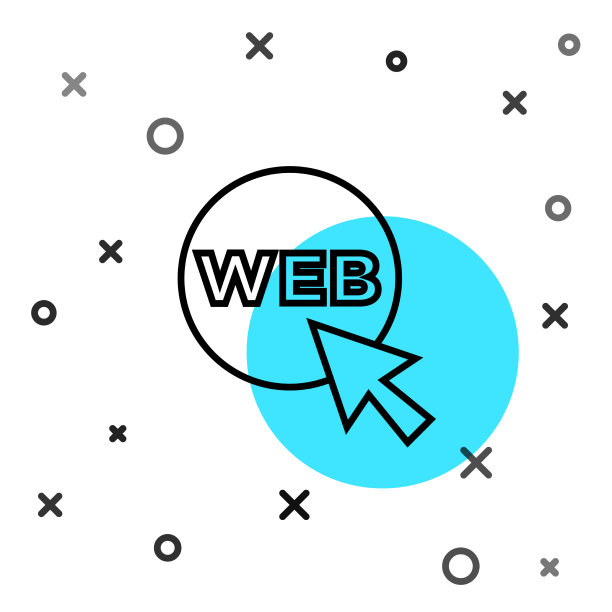 黑线网和图形设计图标隔离上图片下载