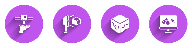 设置3d打印机枪扫描仪与立方体等距图片下载