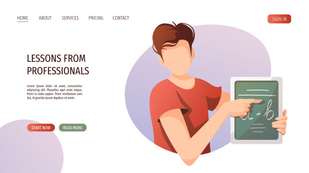 老师和黑板。学习，在线培训，远程教育，电子学习，教程和课程。图片下载