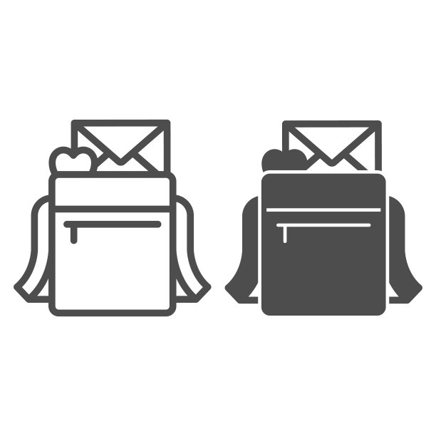 邮递员包中的心形爱情信件和信封图片下载
