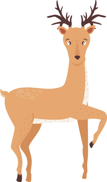 可爱的驯鹿的鹿角图片下载