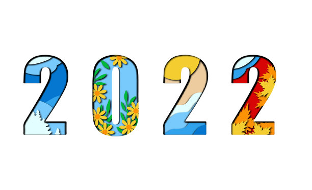 2022新年潮流折纸剪纸风格素材图片