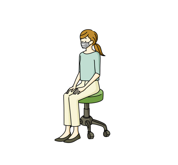 戴着面具坐在椅子上的女人图片下载