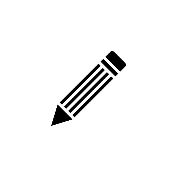 铅笔图标在流行的矢量插图图片下载