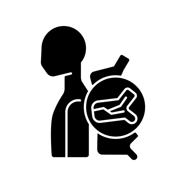 脊柱骨折黑色字形图标图片下载