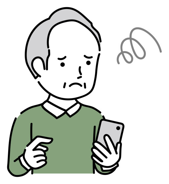 一位无法操作智能手机的长者图片下载