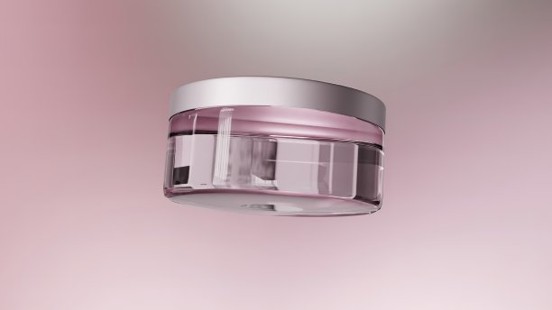 3d插图玻璃化妆品空瓶，乳液包装，瓶子在空气中。女人的化妆品护肤品。包装美容产品布局样品。Luma matte，逼真的3d渲染图片下载