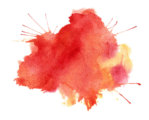 抽象彩色水彩飞溅孤立在白色上。水彩抽象艺术图片下载