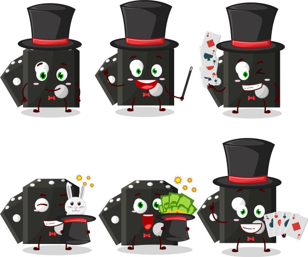 一个黑色骰子新魔术师卡通人物图片下载