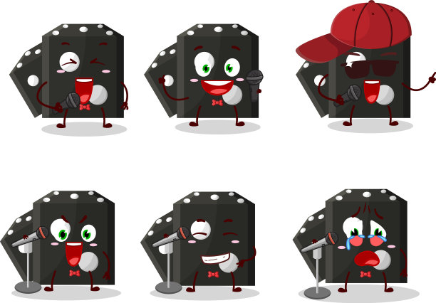 一个可爱的卡通设计概念的黑色骰子新的图片下载