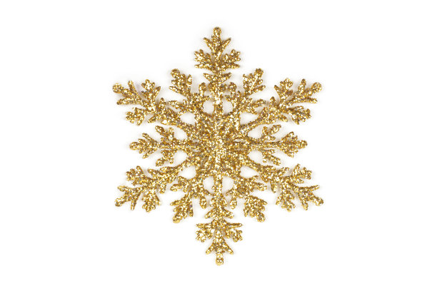 黄金闪闪发光的雪花图片下载