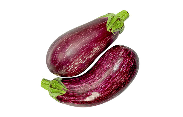 条纹茄子孤立。图片下载