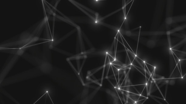 用点和线抽象技术背景。丛空间几何背景图片下载