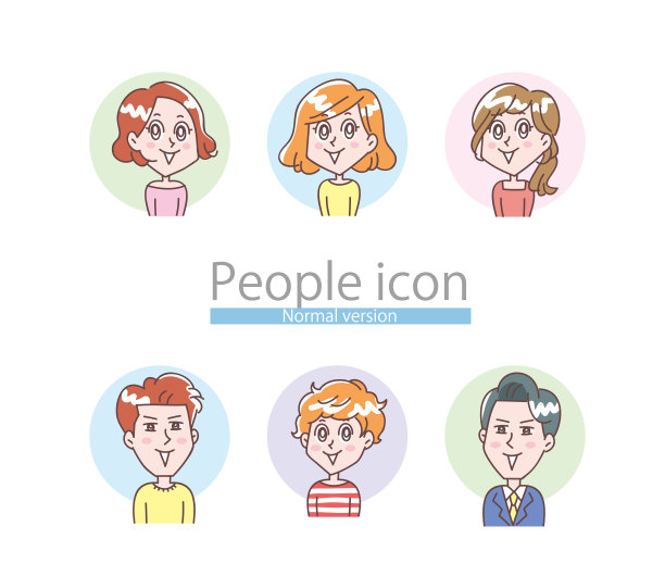 年轻男女的面部表情集图片下载