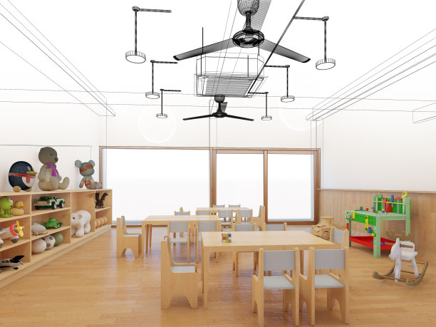 幼儿园室内班三维效果图图片下载