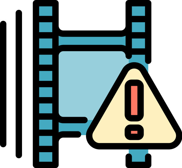 电影卷轴图标彩色轮廓图片下载