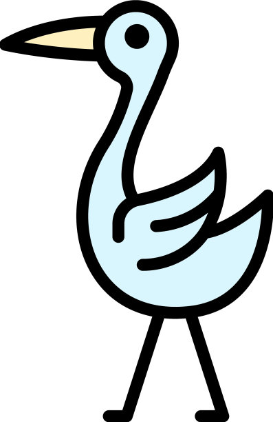 站鹳图标颜色轮廓图片下载