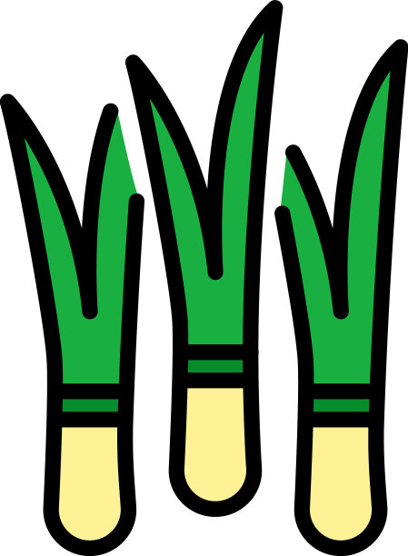 新鲜韭菜图标颜色轮廓图片下载