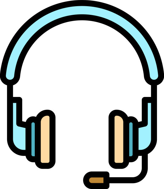 耳机图标颜色轮廓图片下载