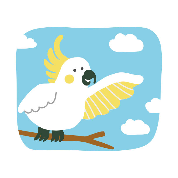 矢量插图的一个可爱的鹦鹉，Kibatan图片下载