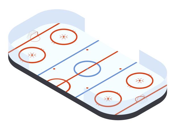 等距冰球场，矢量插图图片下载