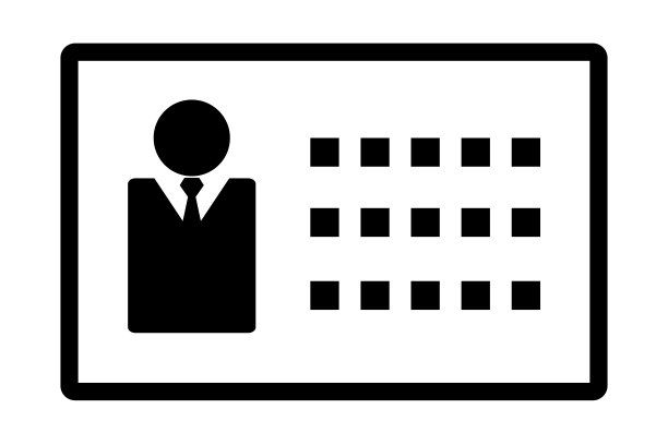 名片或身份证图标。图片下载