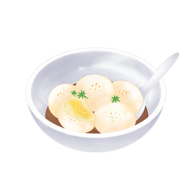 立冬大雪冬天元宵节元宵黄糖汤圆插画素材图片