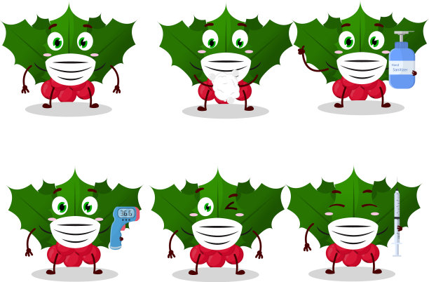 一幅冬青浆果卡通设计风格的图片图片下载