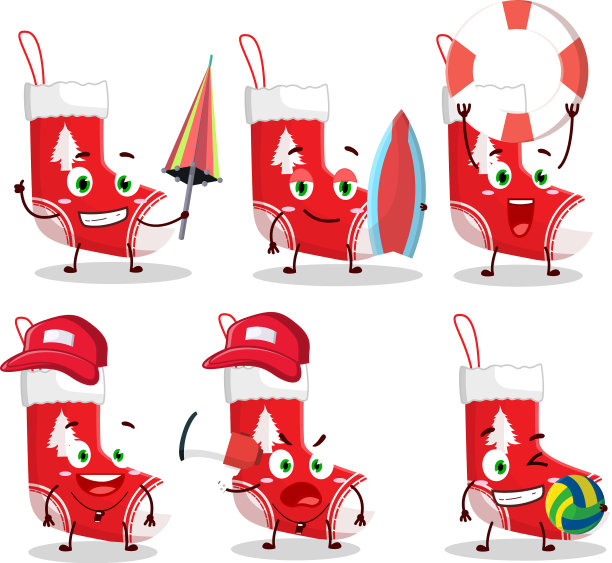 圣诞袜卡通人物图片下载