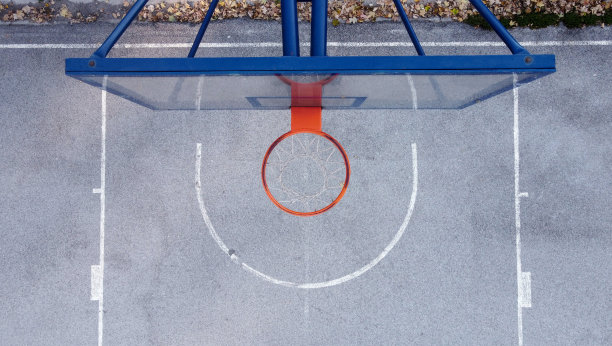 篮筐和当地球场的板子，从上面看图片下载