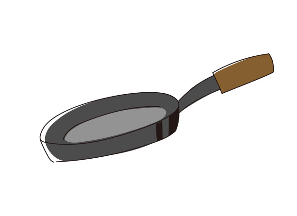 木柄铁煎锅图片下载