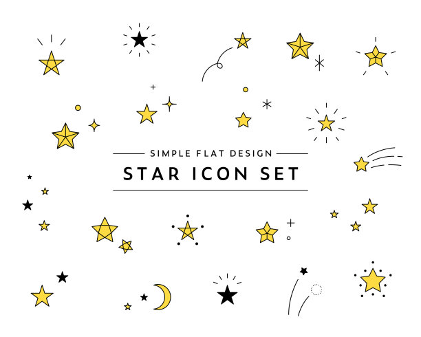 闪烁的星星图标集图片下载