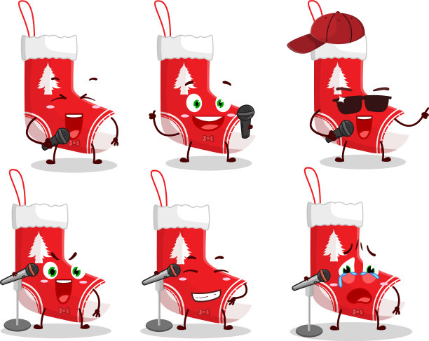 一款可爱的卡通圣诞袜设计理念图片下载