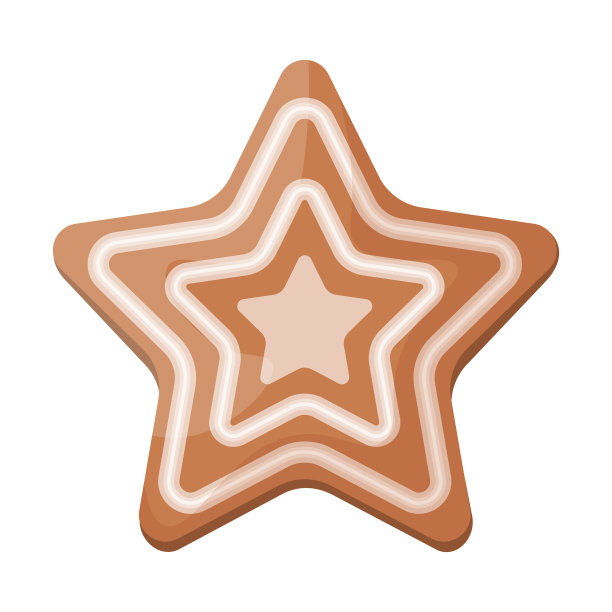 可爱的姜饼圣诞蛋糕。用星形图案装饰的新年姜饼。节日糕点。房子形状的圣诞饼干。矢量插图孤立图片下载