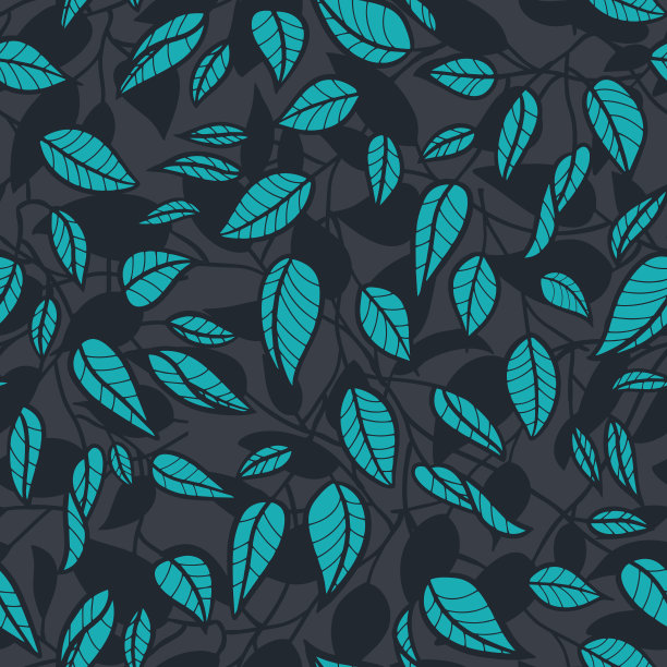 极简主义的叶线艺术插图作为无缝的表面图案设计图片下载