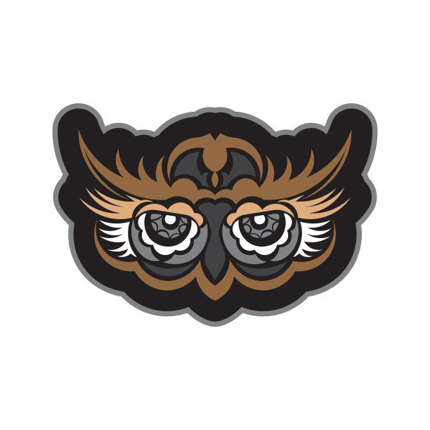 彩色打印头的猫头鹰。夏威夷和萨摩亚模式。孤立。矢量插图。图片下载