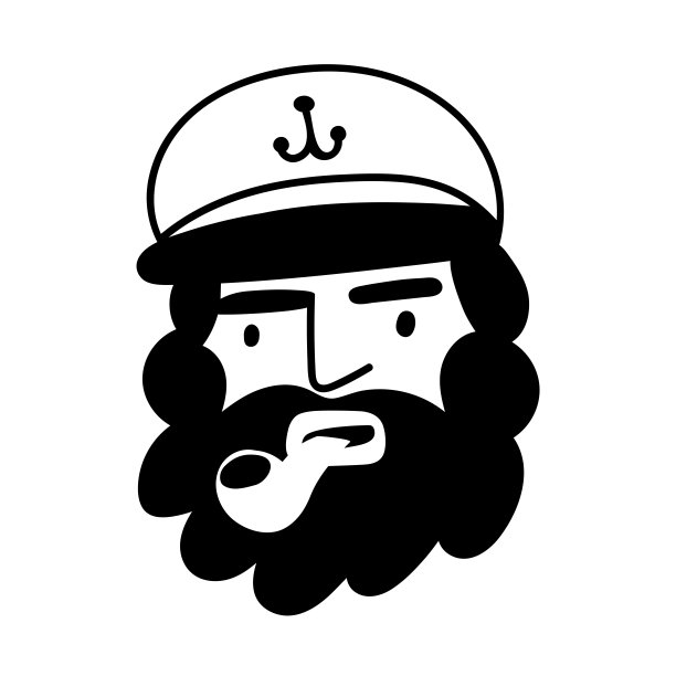 船长抽烟斗的脸。图片下载