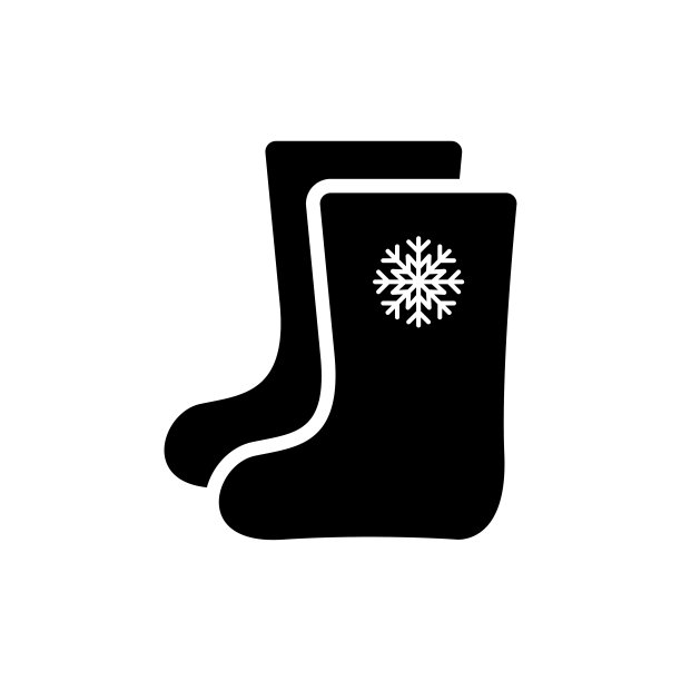 毡靴图标。黑色轮廓。侧视图。矢量扁平图形插图。白色背景上的孤立对象。图片下载