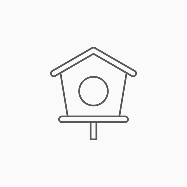 鸟屋图标，巢箱矢量插图图片下载
