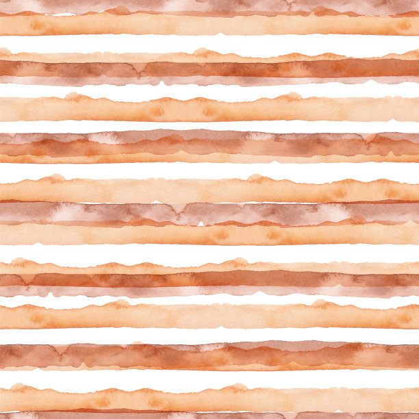 橙棕色抽象水彩无缝图案与条纹。几何背景。无缝条纹图案。手工质地的织物和墙纸图片下载