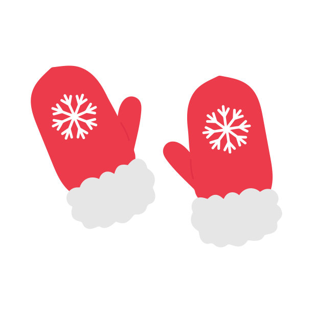 有雪花图案的手套。图片下载